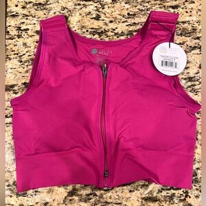 PRAIRIE WEAR HuggerPRIMA Compression Adjustable Strap Bra XL Pink